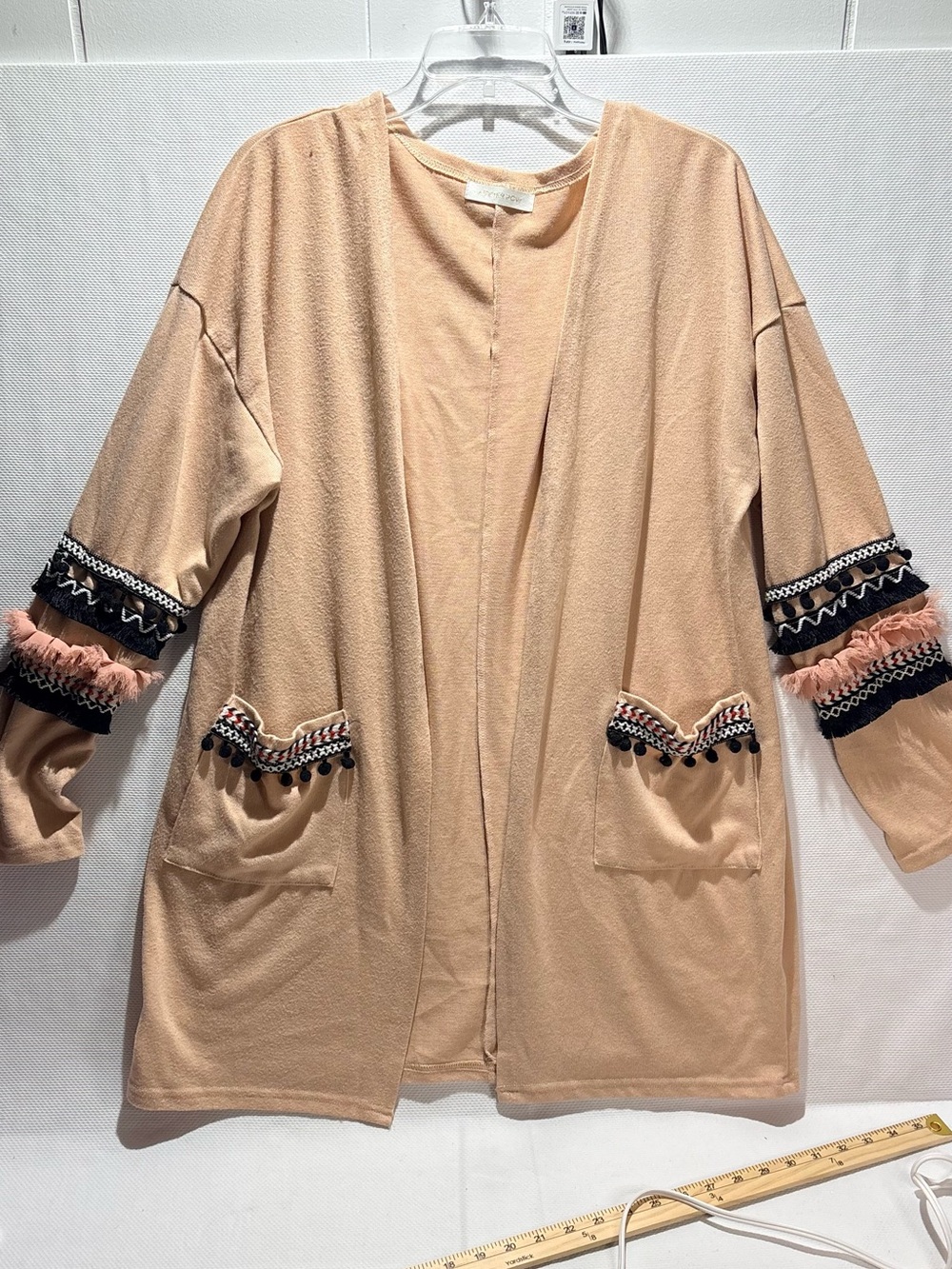 Blush Open-Front Embellished Women's Cardigan